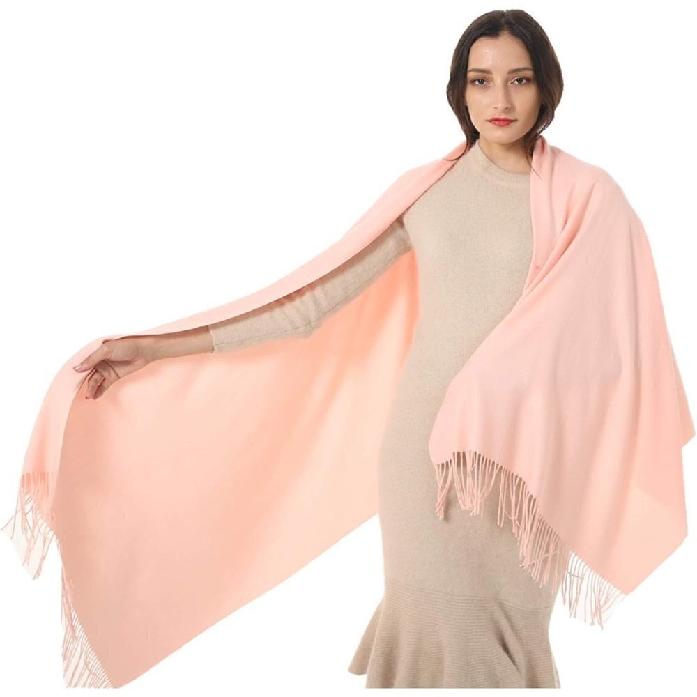 Women's Scarf Pashmina Shawls and Wraps Winter Warm Large Silky Scarves  -Pech